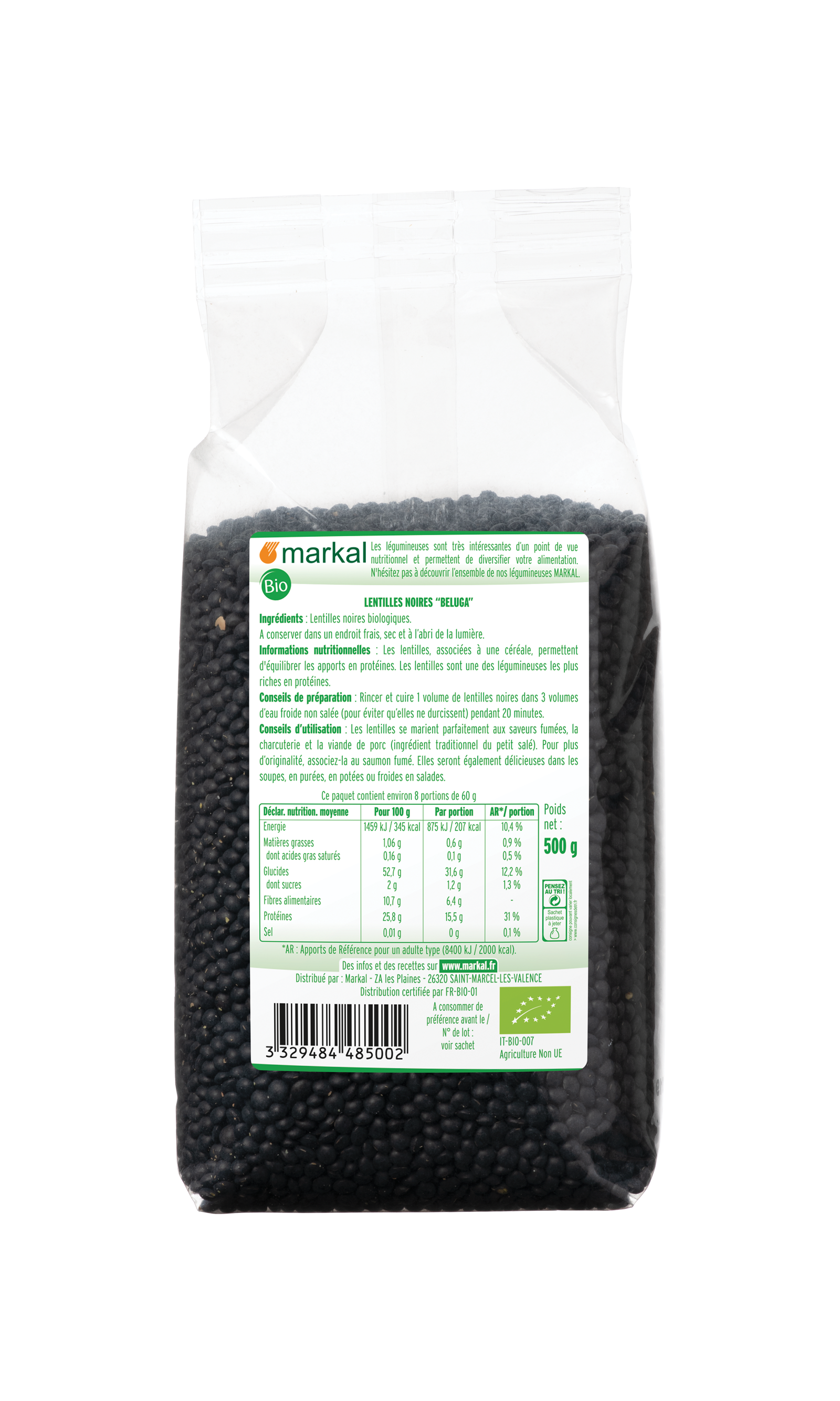 Lentilles noires beluga