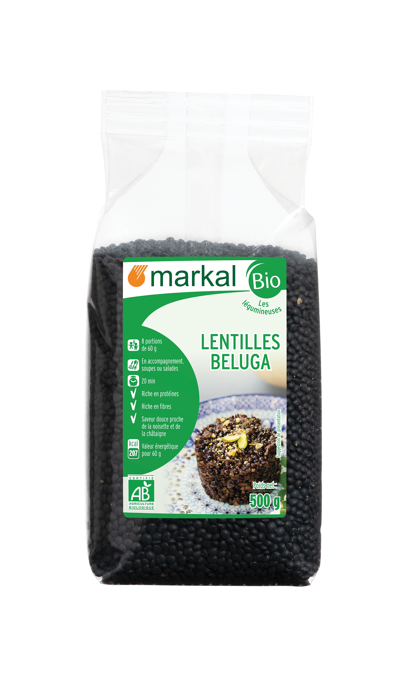 Lentilles noires beluga