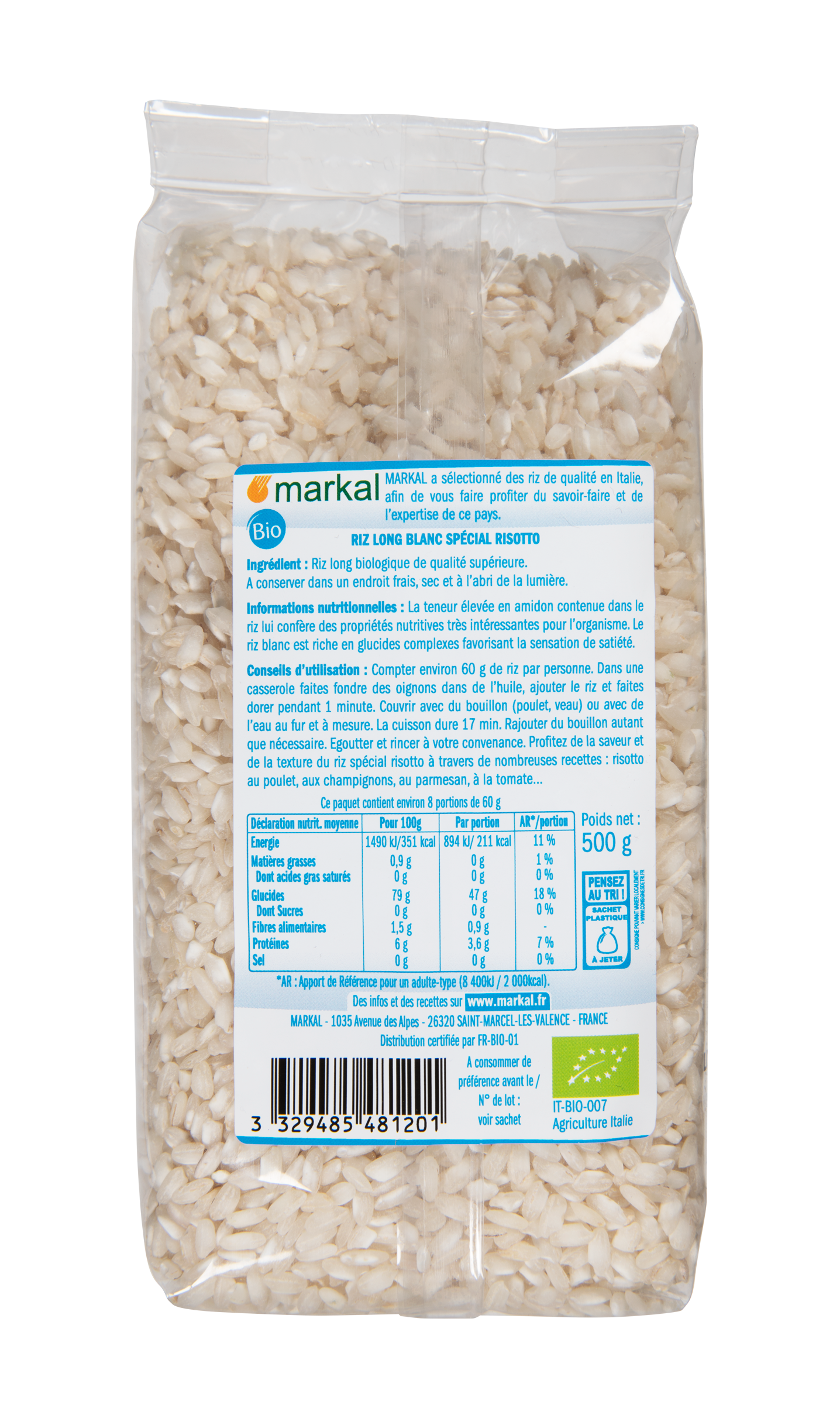 Riz long blanc spécial risotto