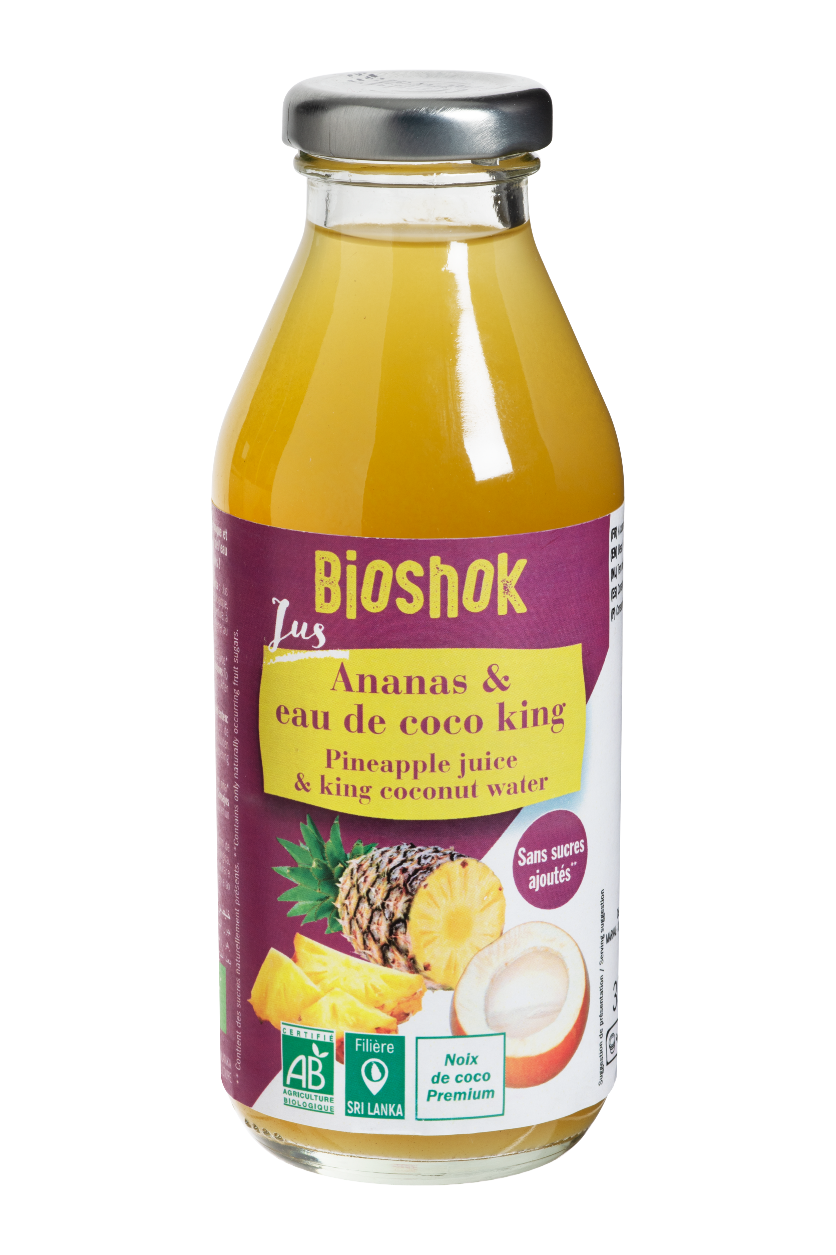 Pineapple juice and coconut water