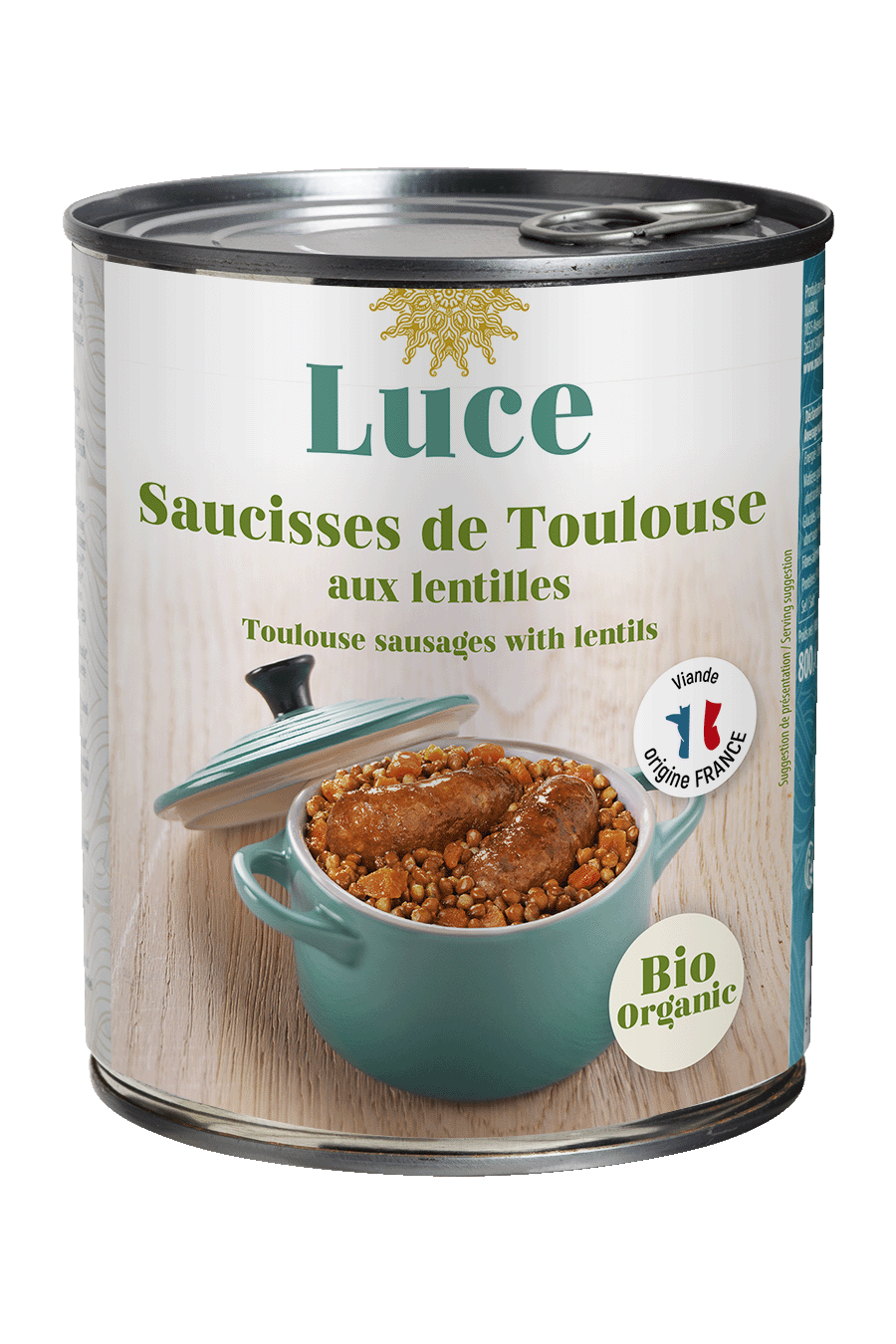 Toulouse sausages with lentils