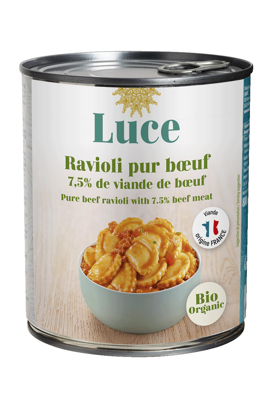 Pure beef ravioli
