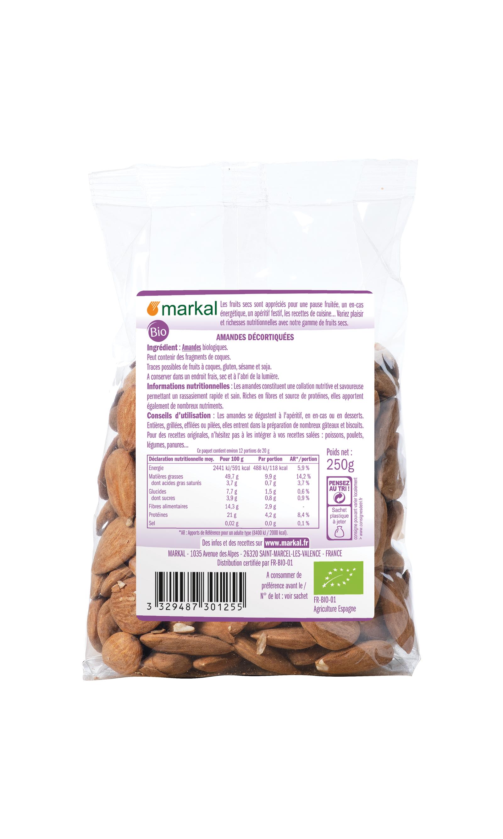 Amandes décortiquées
