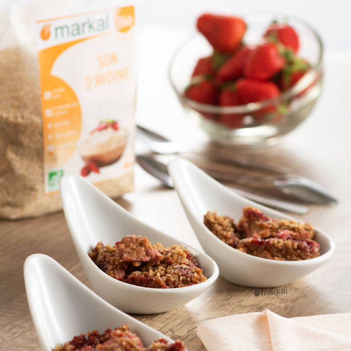Crumble de fraises au son d’avoine