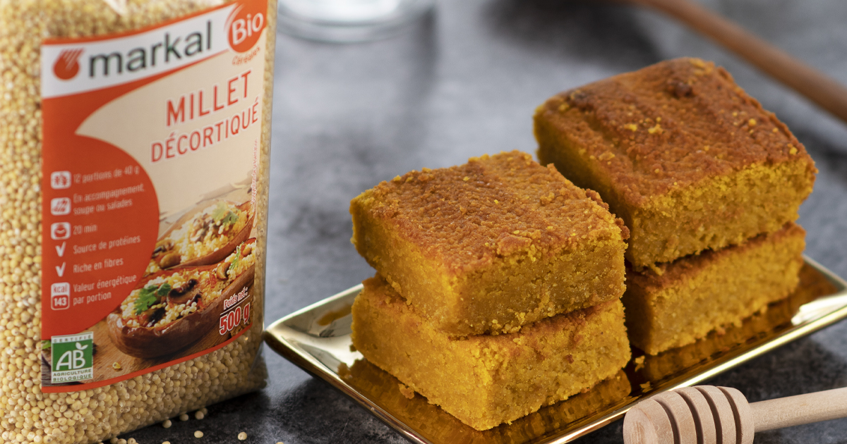 Cornbread au millet, potimarron et sirop d’érable